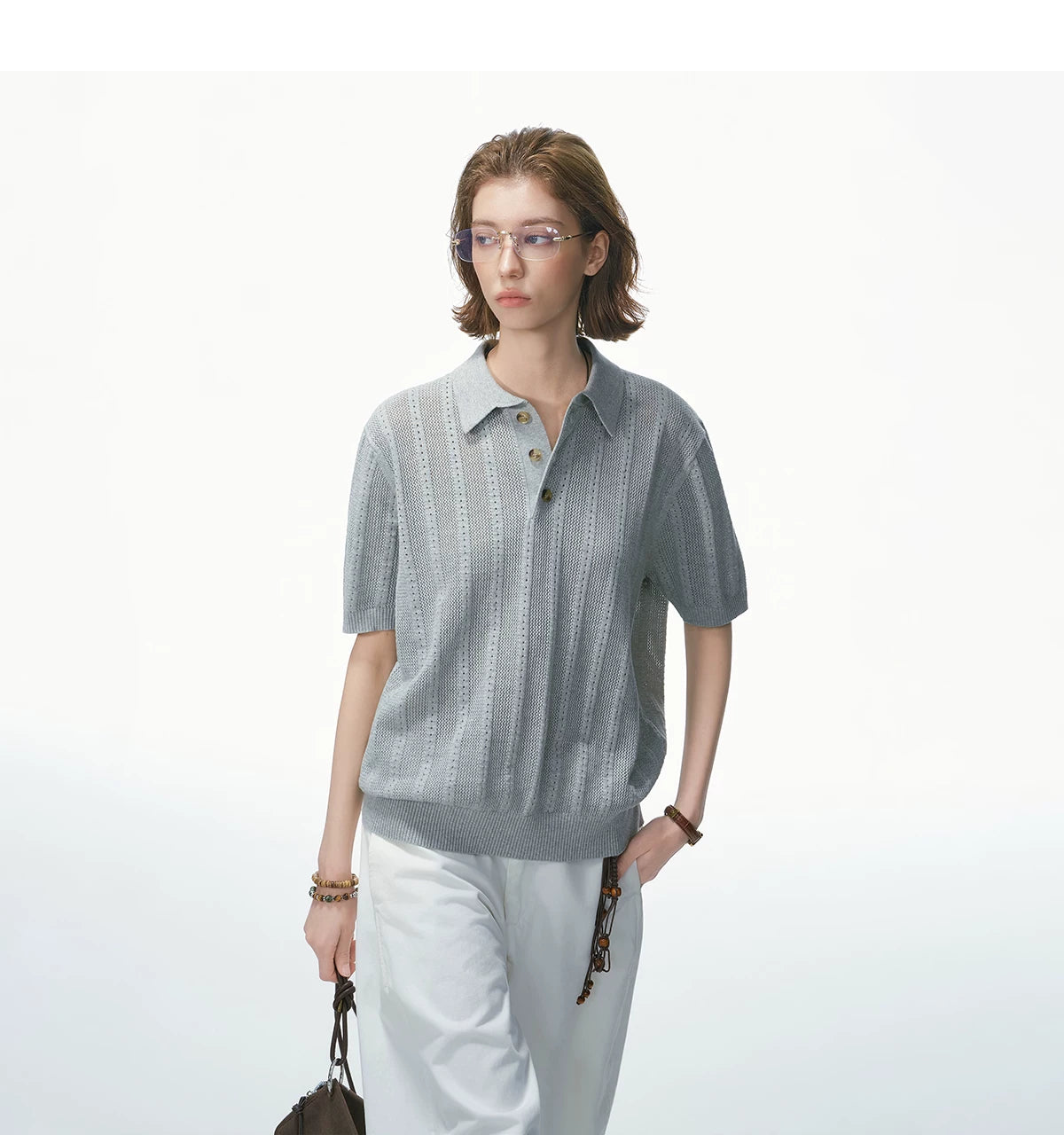 Breezeweave Pointelle Knit Polo