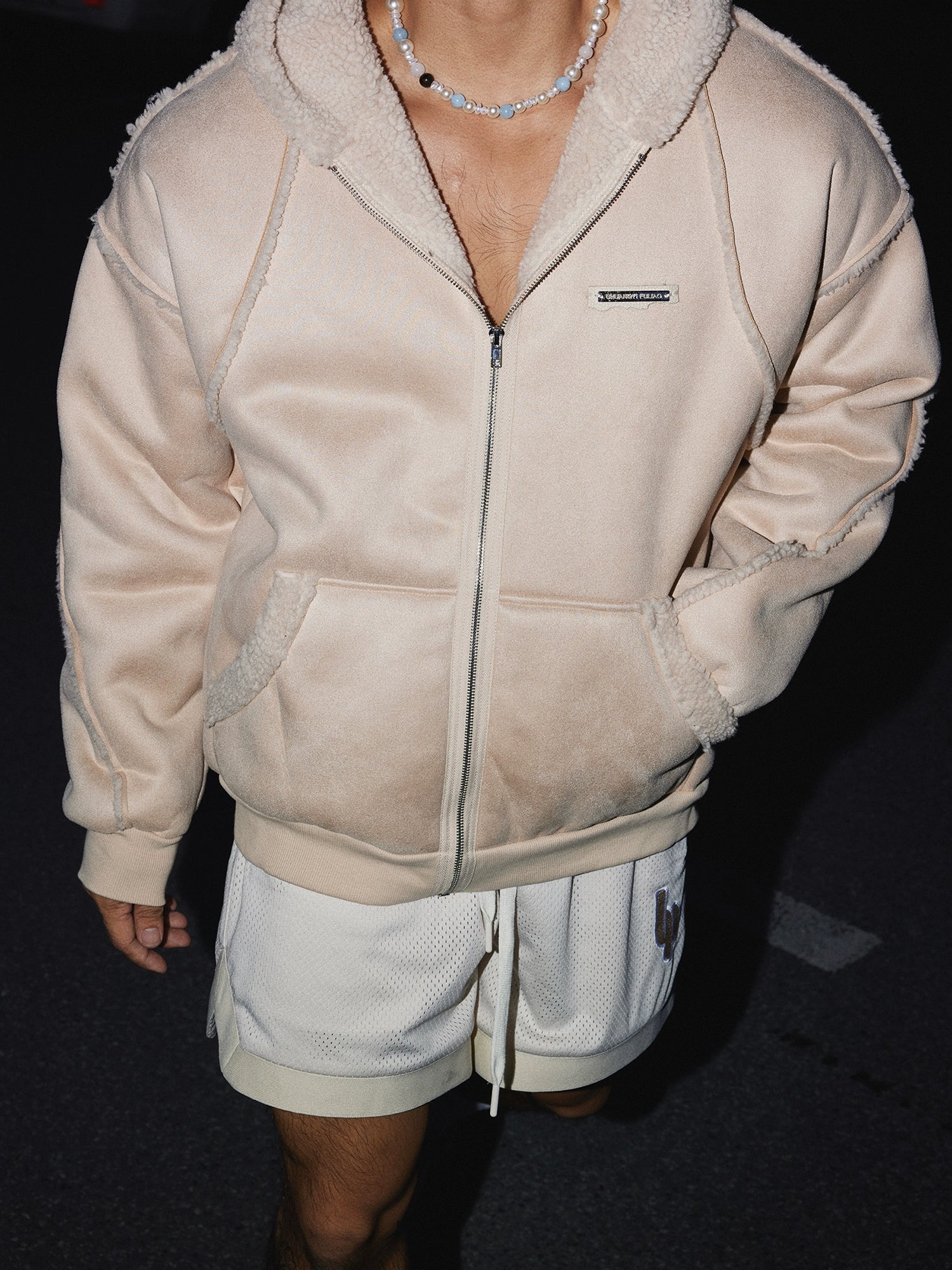 Oat Cloud Sherpa Zip Hoodie