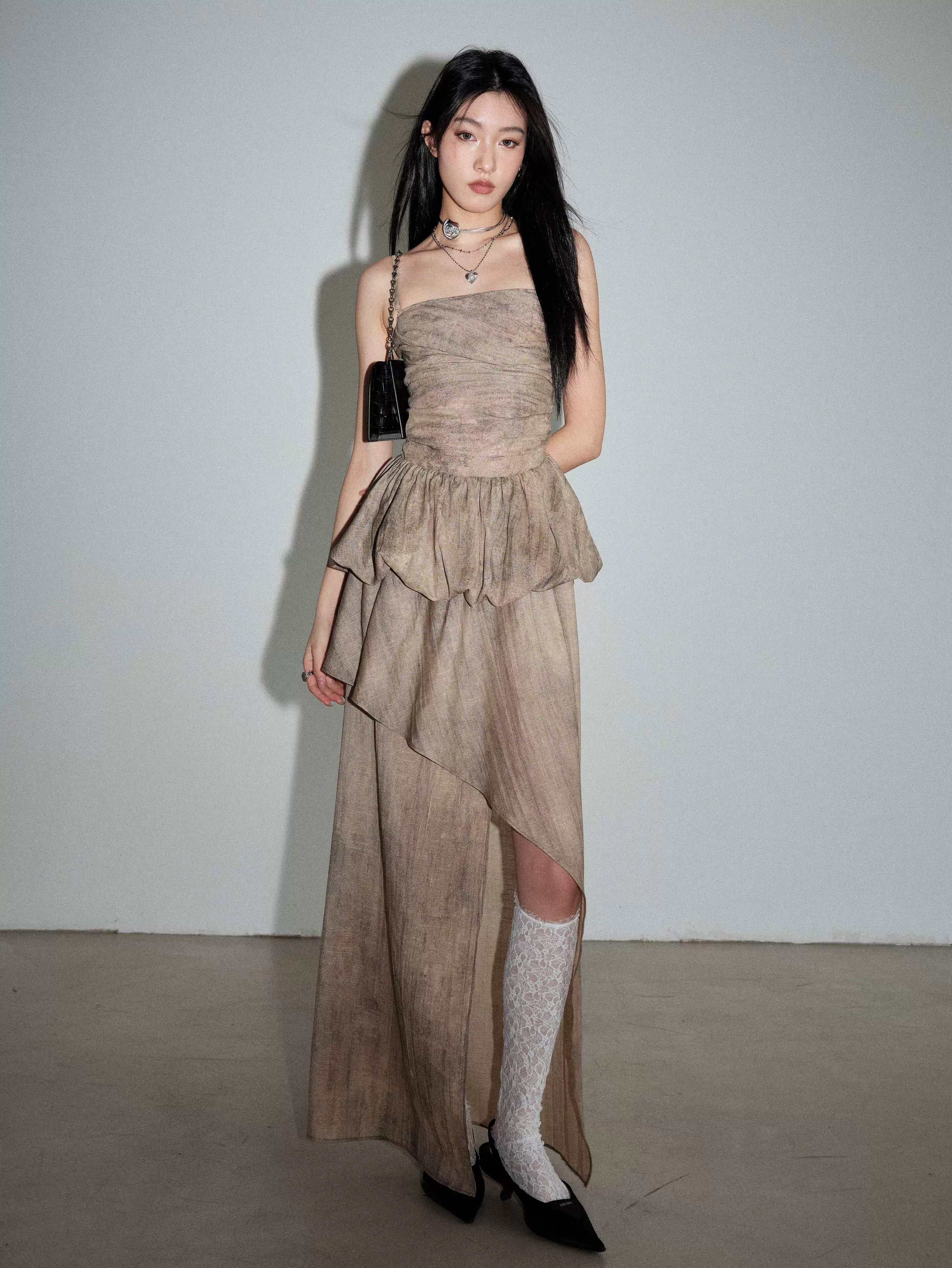 Ruched Linen Two Piece Setup
