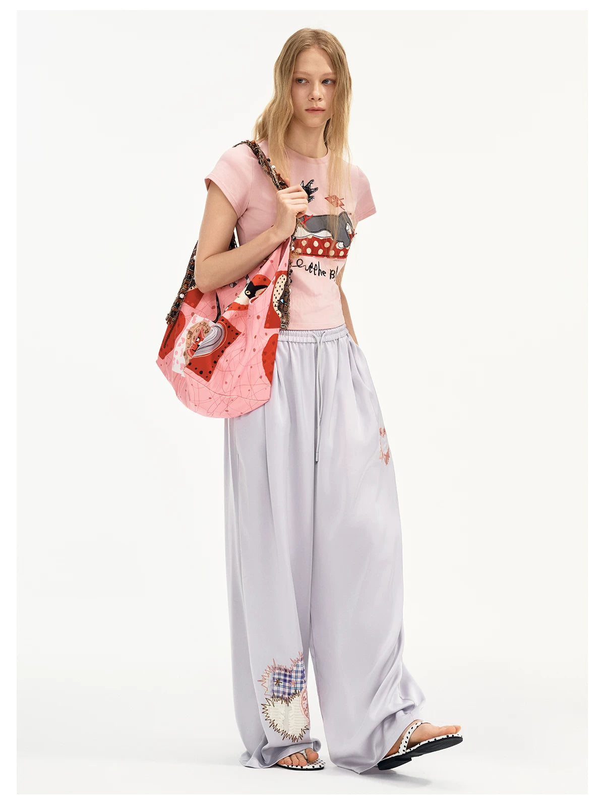 Candy Hearts Kitty Patchwork Tote