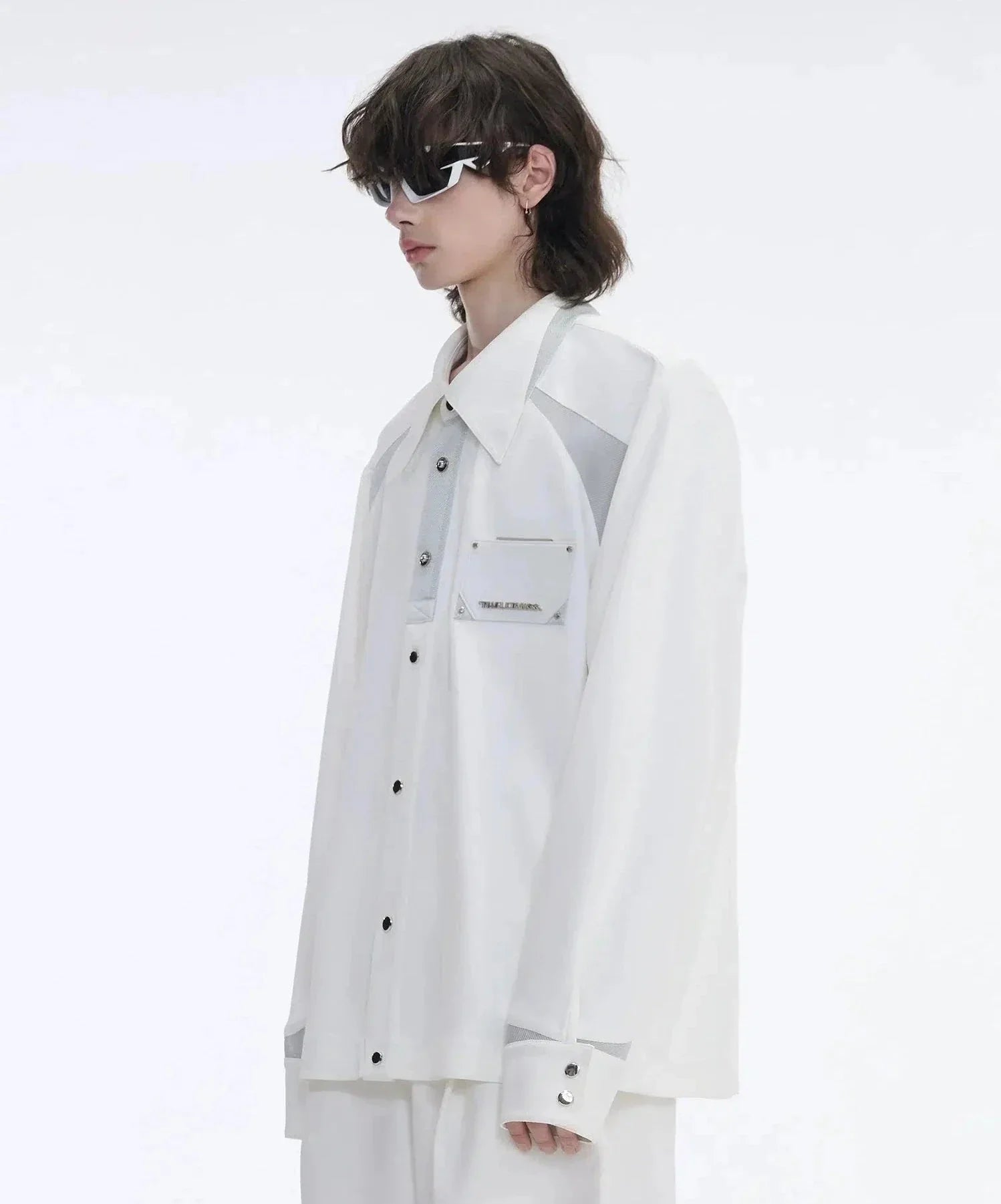 Sleek Wide Shoulder Buttoned Classic Shirt - chiclara