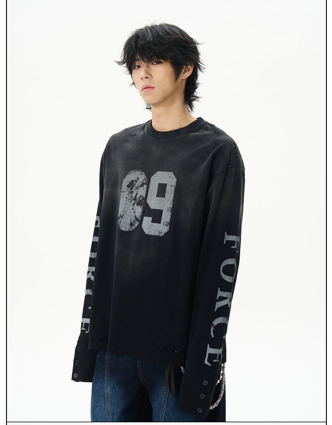 Distressed Force Graphic Long Sleeve Tee
