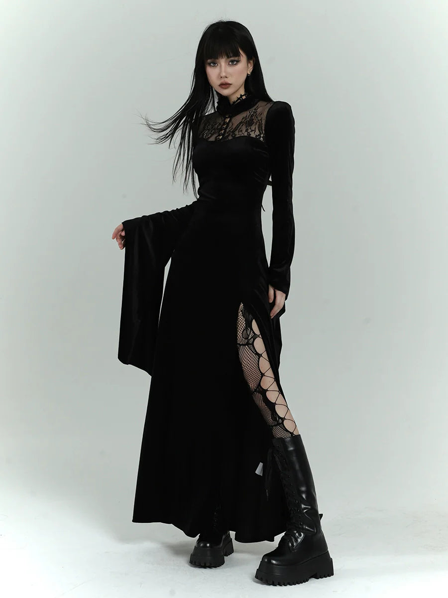 Dark Victorian Corset Maxi Dress