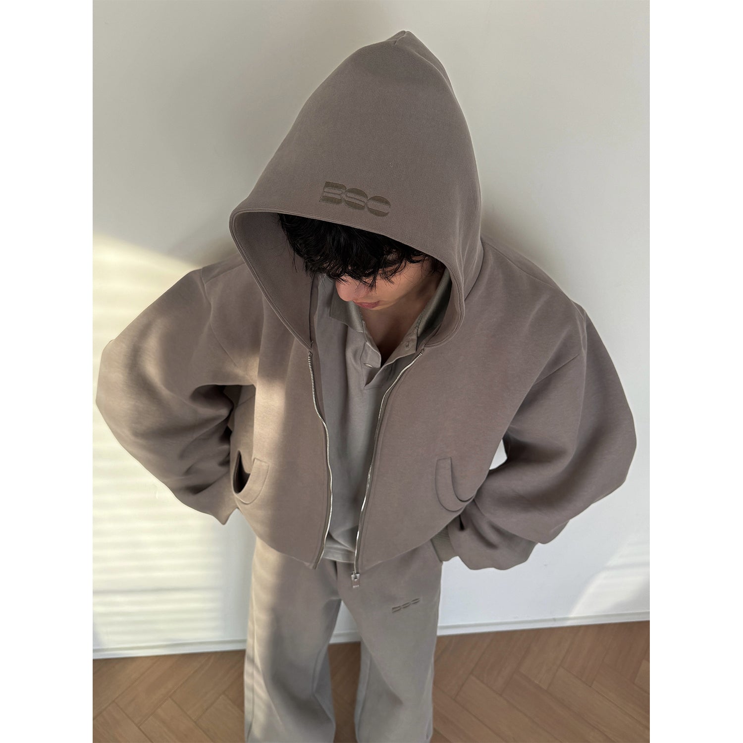 Heavyweight Boxy Hoodie and Wide-Leg Sweatpants Setup