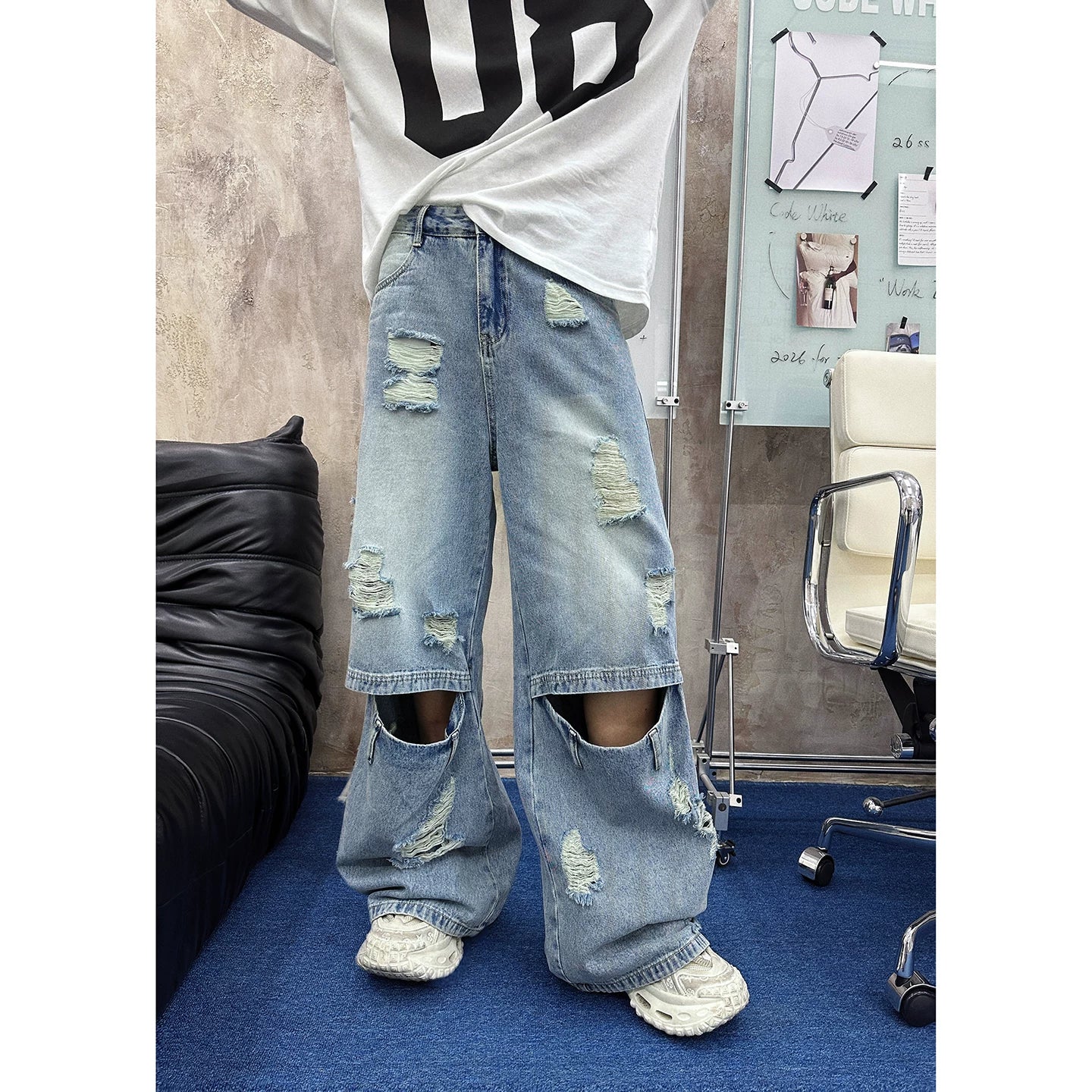 Abyss Portal Blowout Knee Cargo Jeans