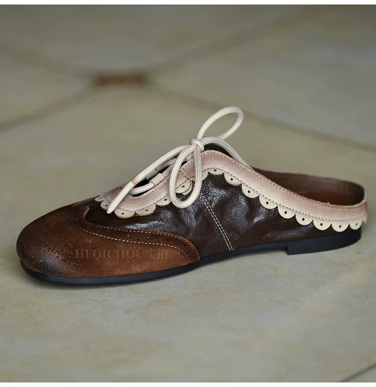 Rosalie Scallop Lace-Up Flats