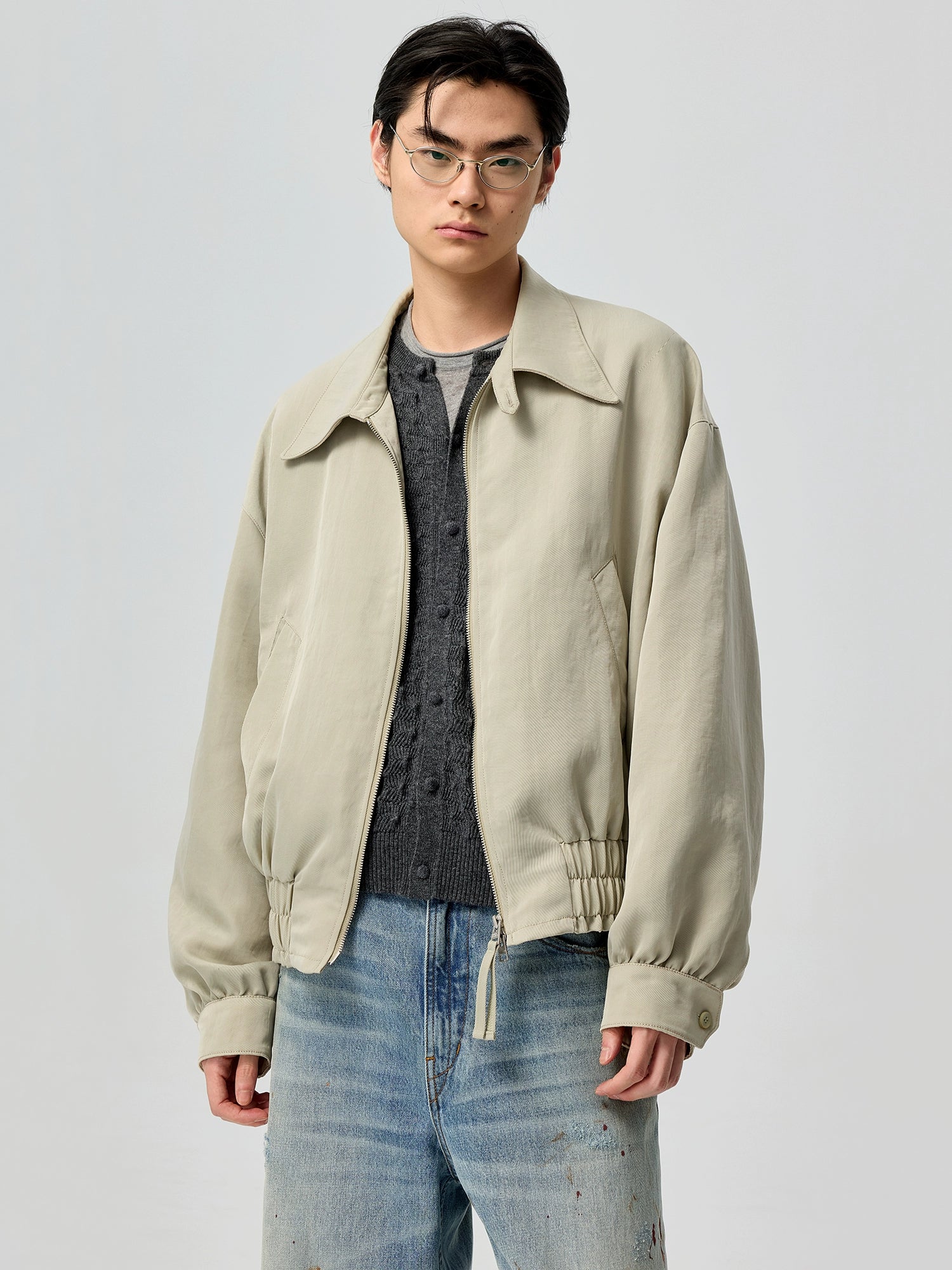 Sage Moss Zip Bomber Jacket