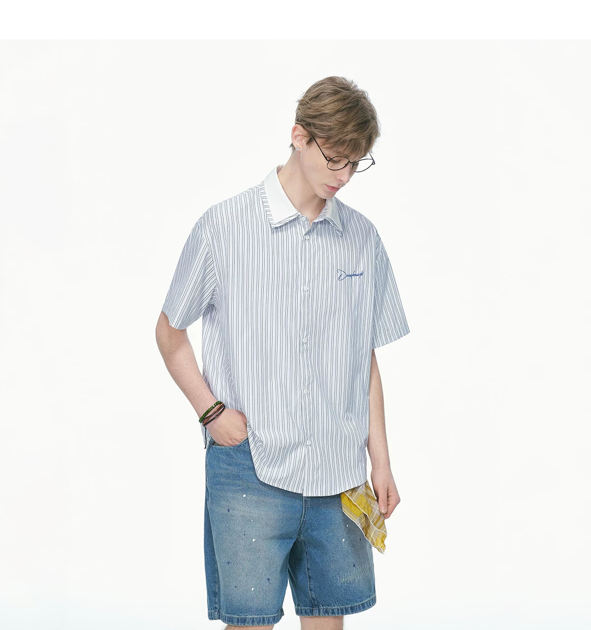 Daylight Pinstripe Contrast Collar Shirt