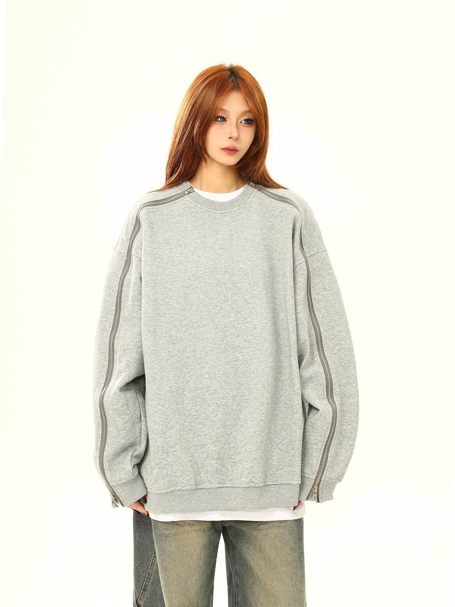 Side Zip Detail Sweatshirt