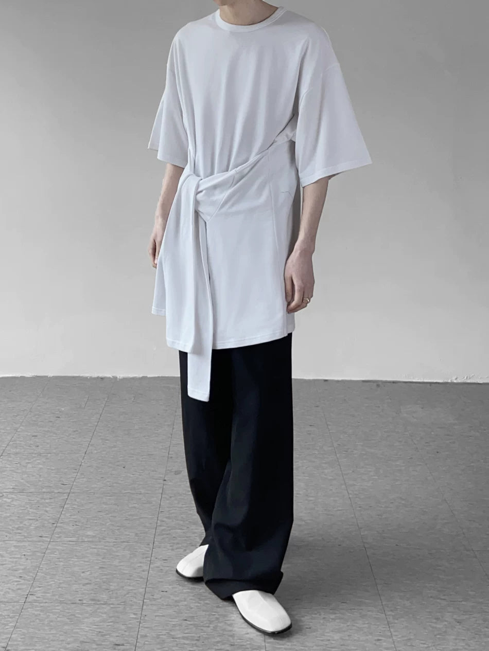 White Sash Wrap Tee