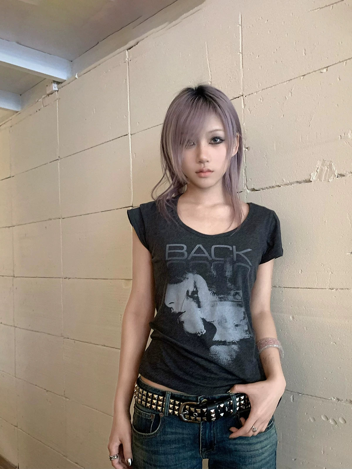 Echo Fade “BACK” Graphic Scoop Tee