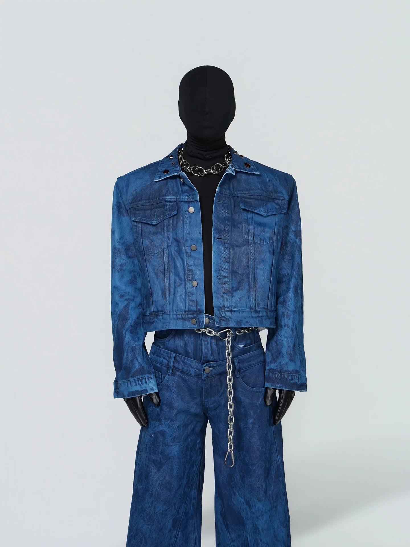 Abyss Signal Grommet-Collar Denim Jacket