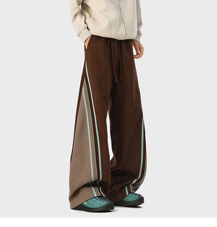 Mint-Stripe Varsity Track Pants