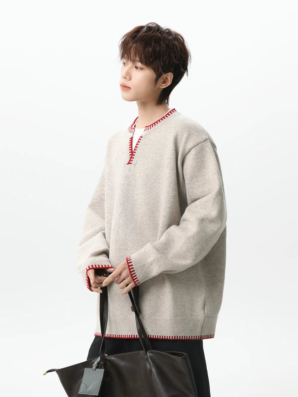Ember Stitch Charcoal Knit Pullover