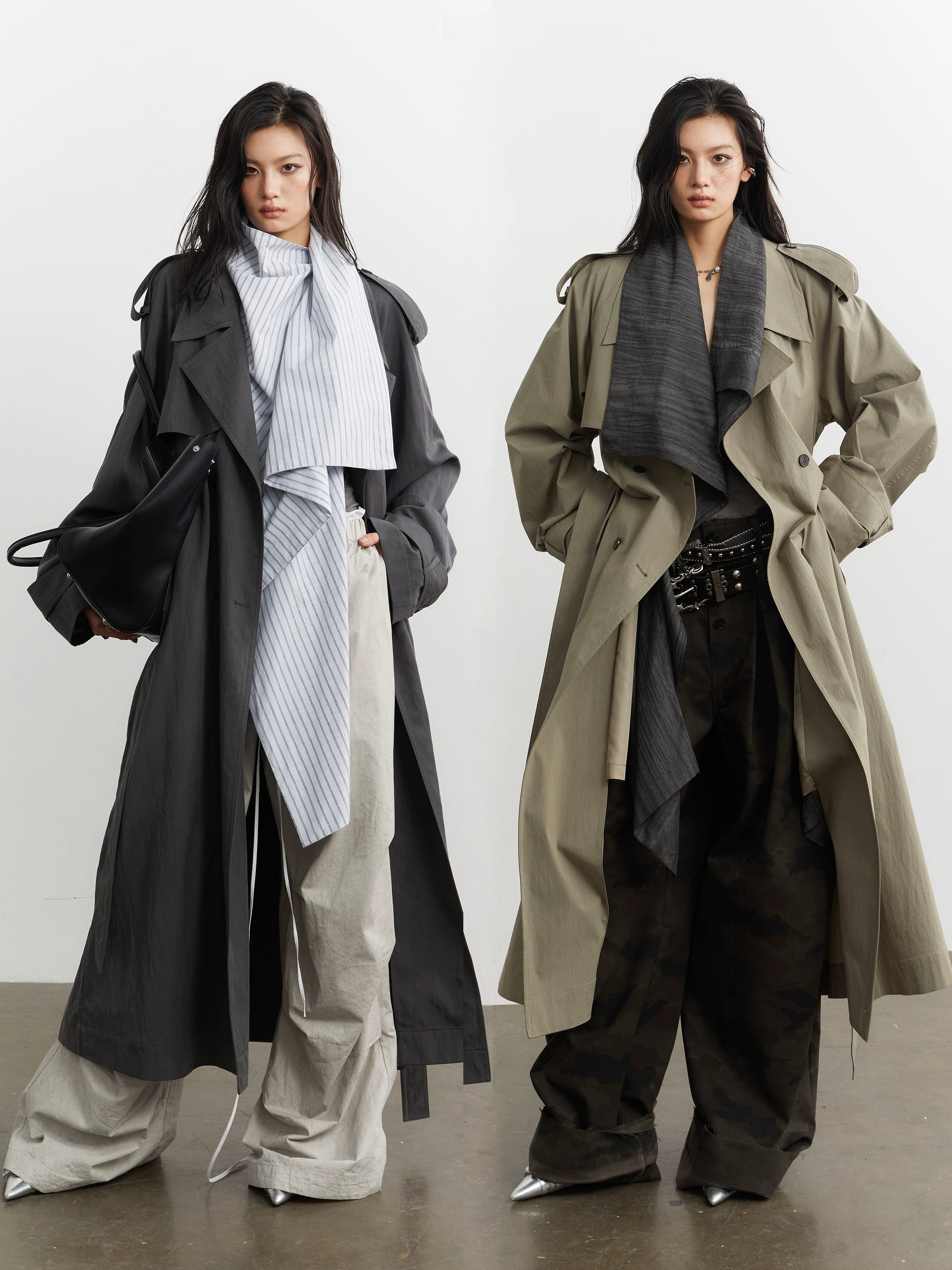 Shadowline Draped Oversized Trench Coat
