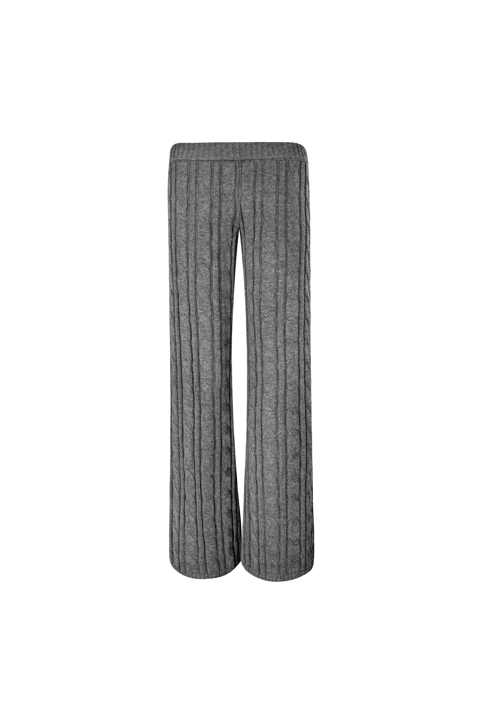 Cable Knit Straight-Leg Casual Pants