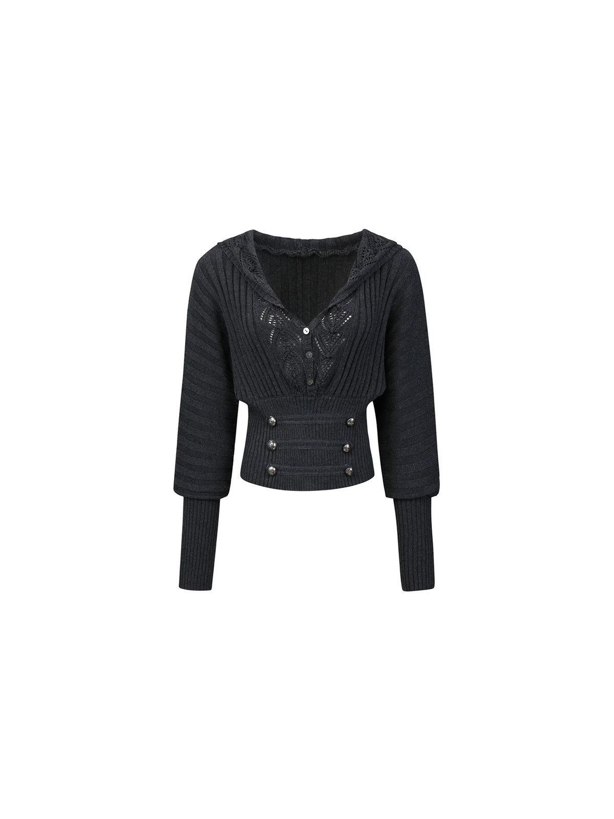 Eclipse Lace-Trim Corset Knit Top