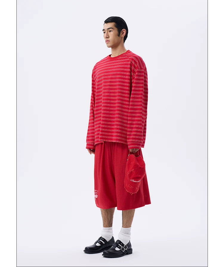 Driftline Pinstripe Oversized Long-Sleeve Tee