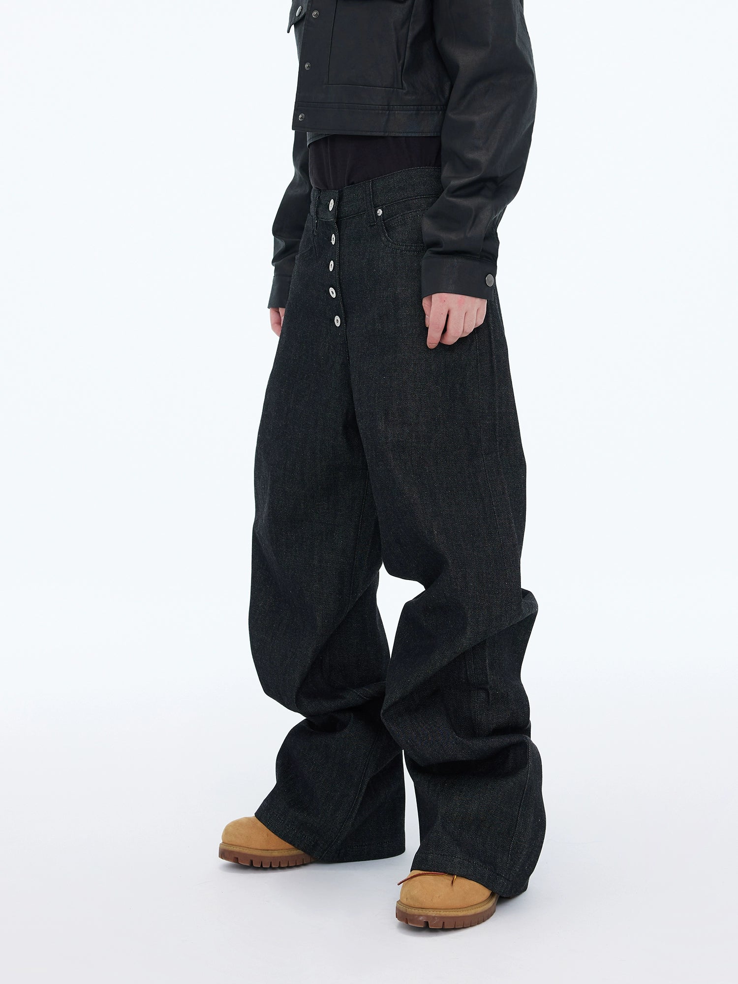 ObsidianStack Multi-Button Wide Jeans