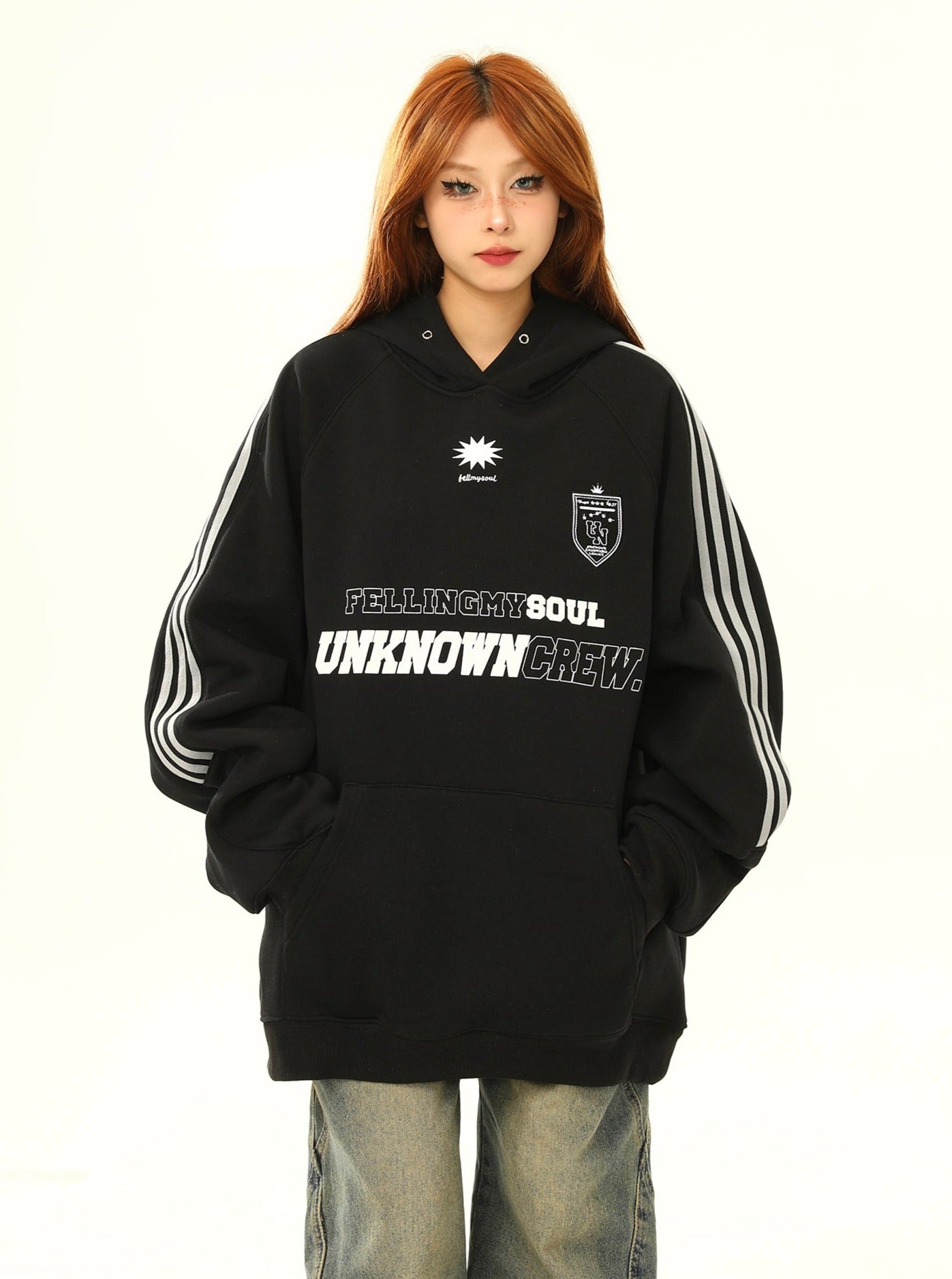 Athletic-Style Graphic Hooded Jacket