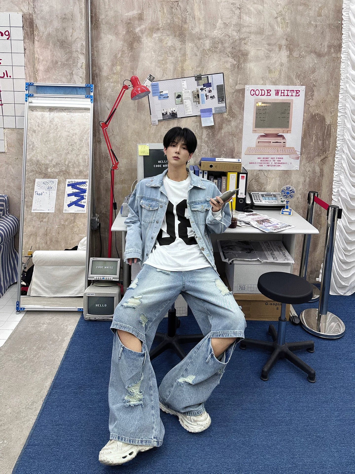 Retro Block 08 Varsity Long Tee