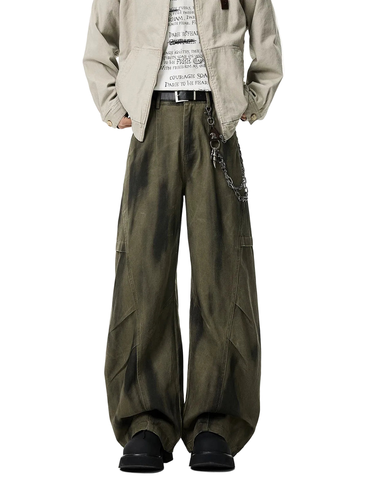 Rust Fade Utility Wide Pants