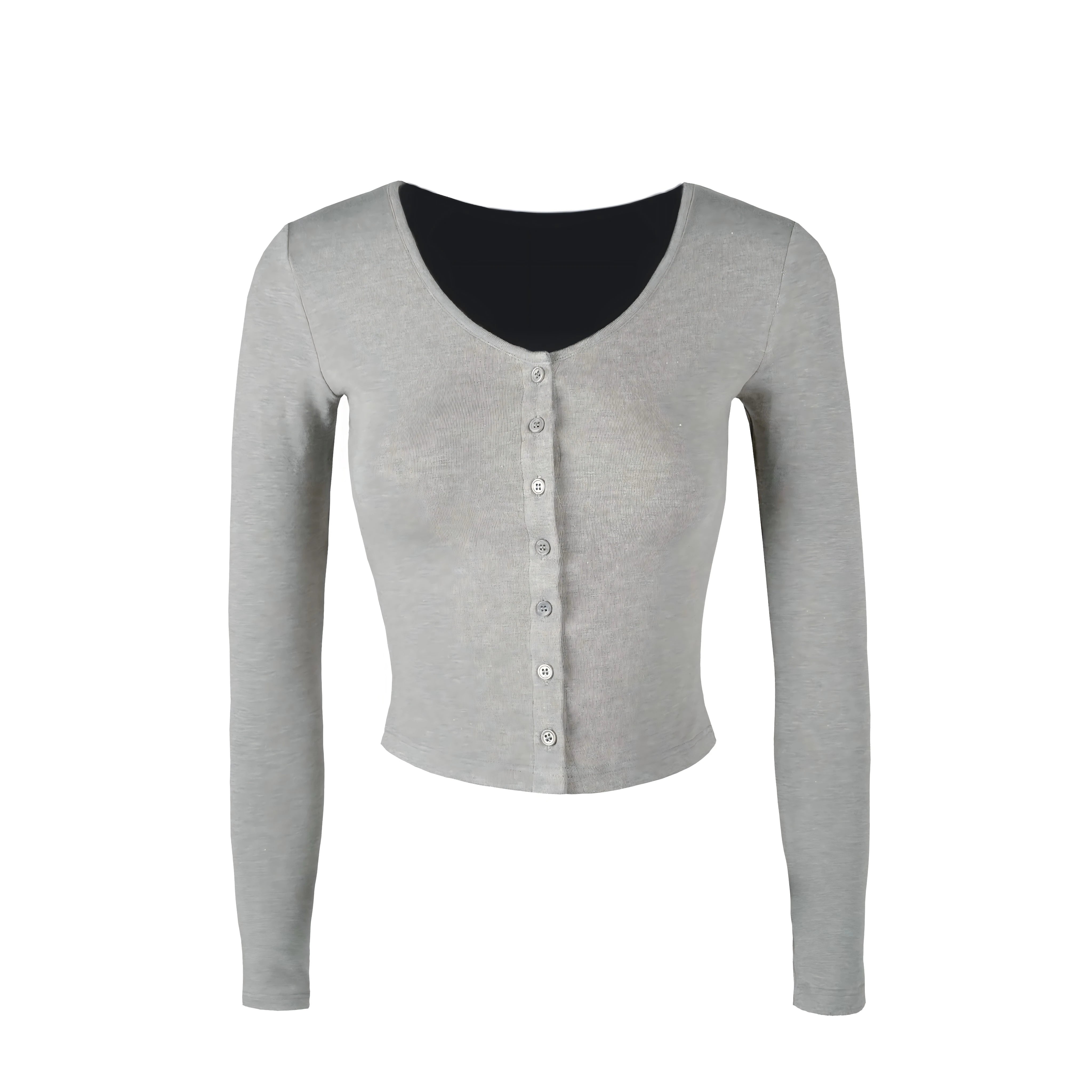 Knit Cropped Long-Sleeve Cardigan