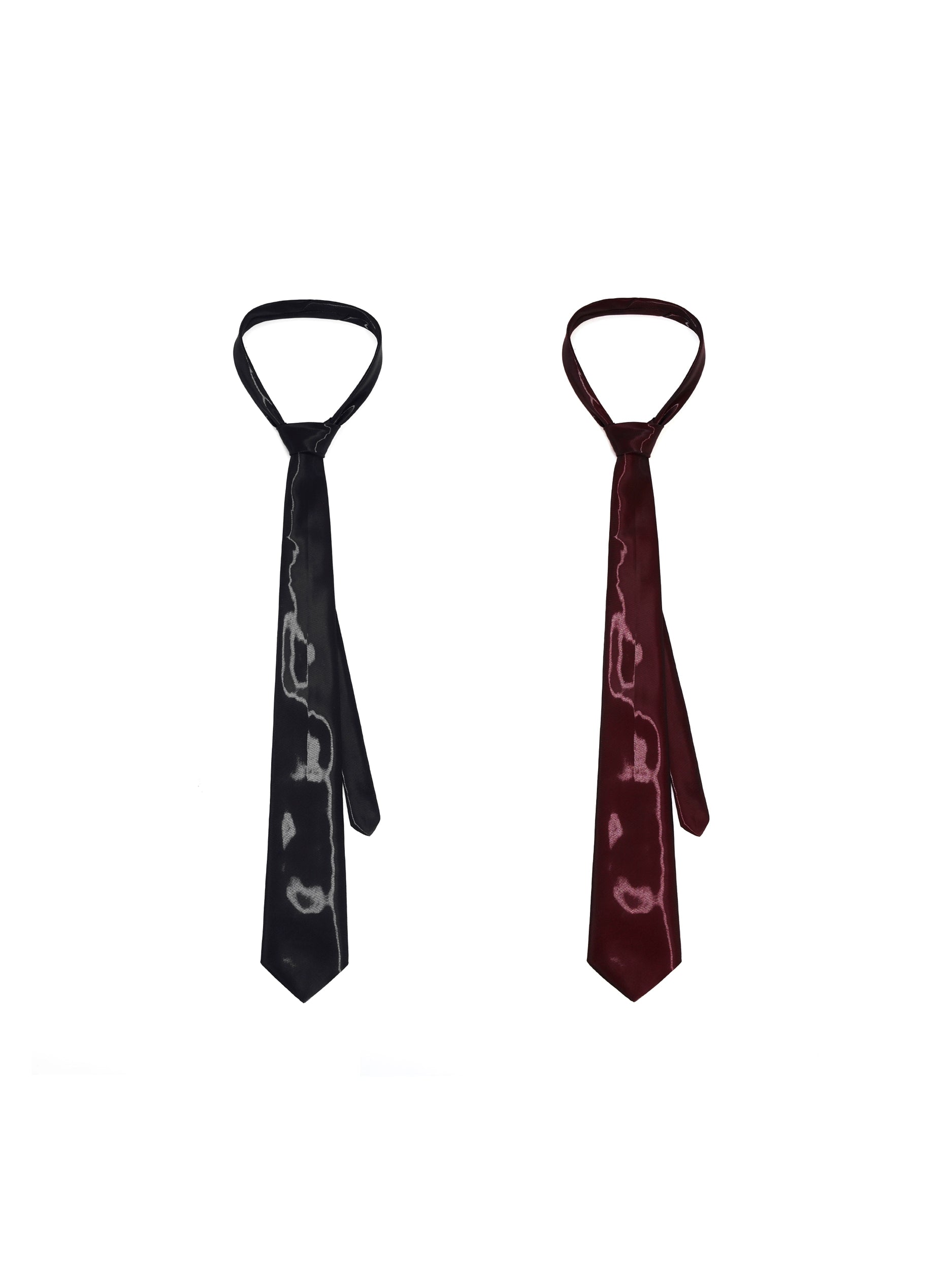 Glossy Black and Burgundy Neckties