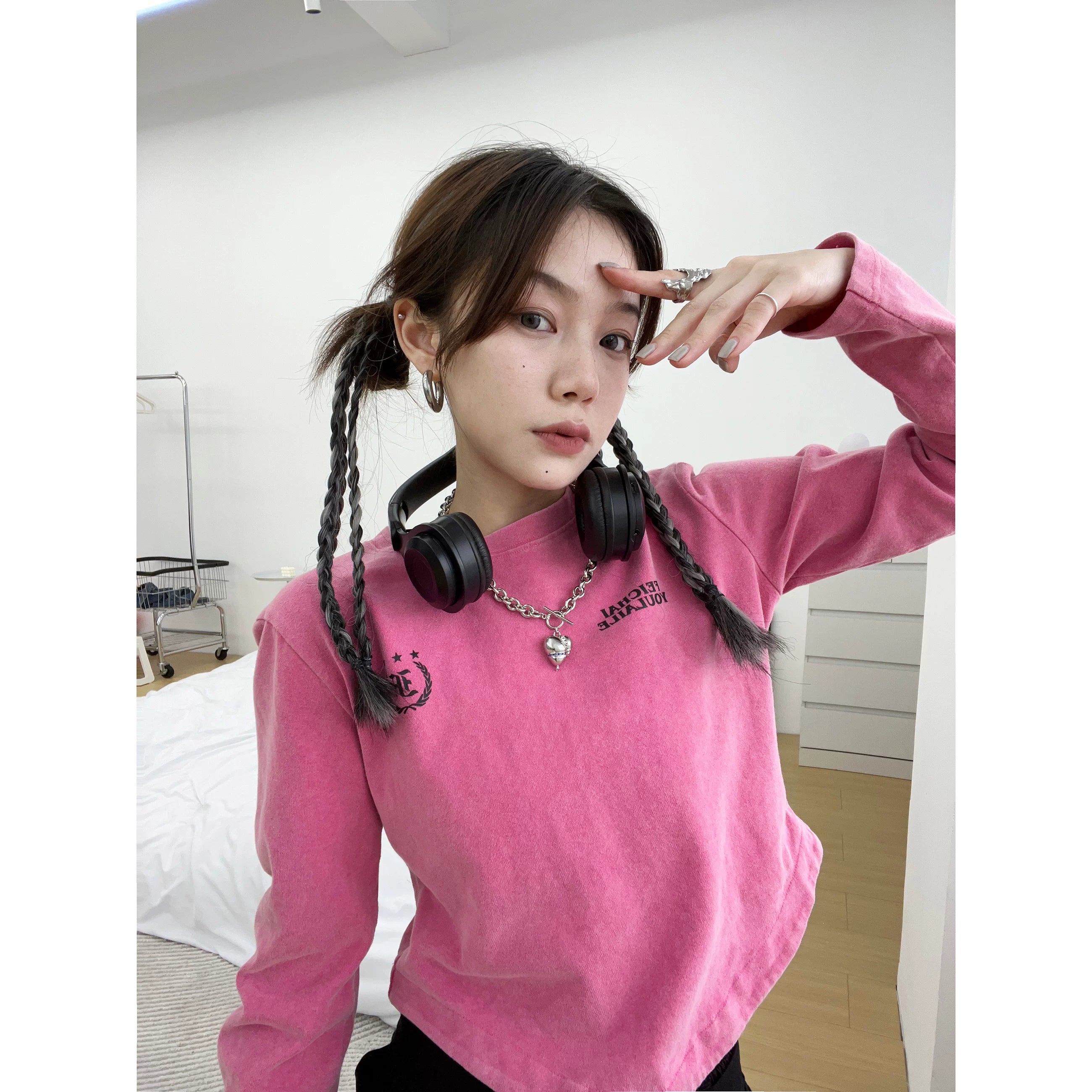 Neon Rebel Fleece Crop Tee