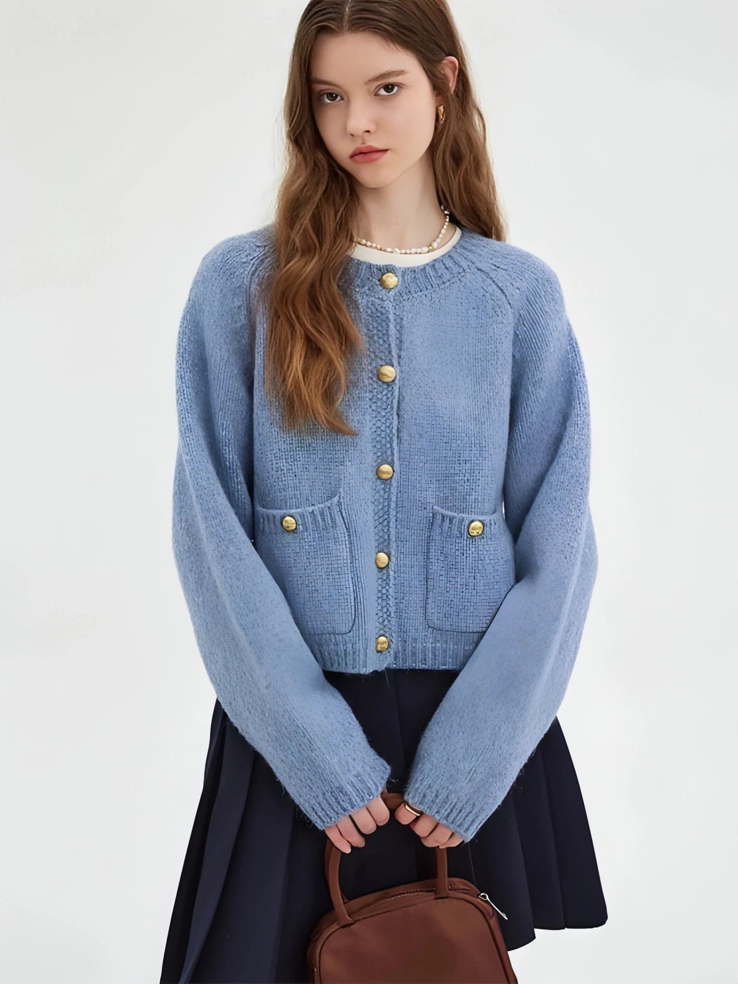 Fall/Winter Lazy Chic Mohair Cardigan In Icelandic Blue