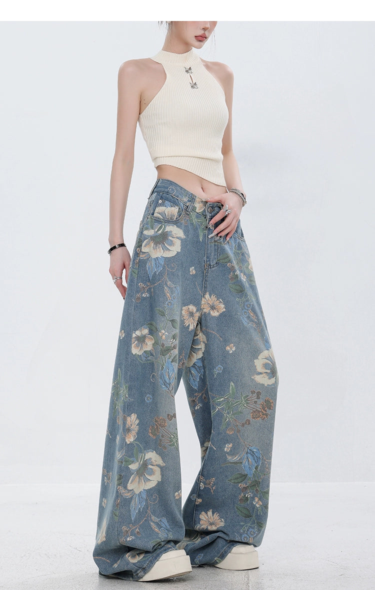 ABWEAR Blooming Botanica Wide-Leg Jeans