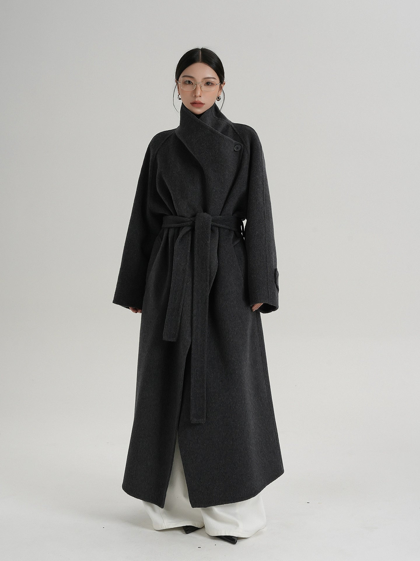 Shadowline Wrap Funnel Wool Coat