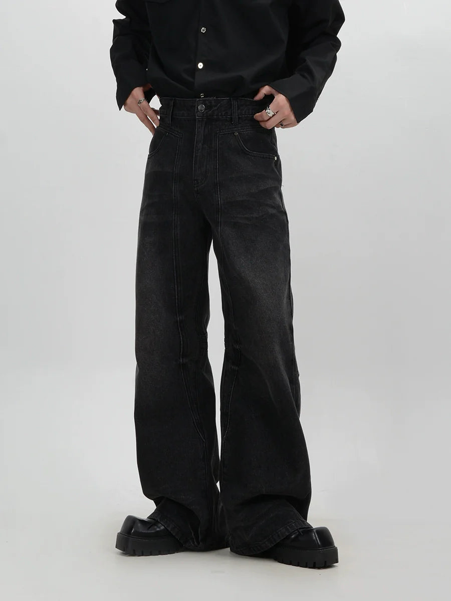 Washed Micro Flare Jeans