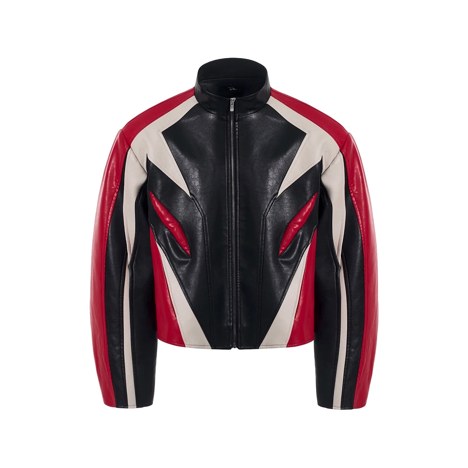 Tricolor Racing Leather Jacket