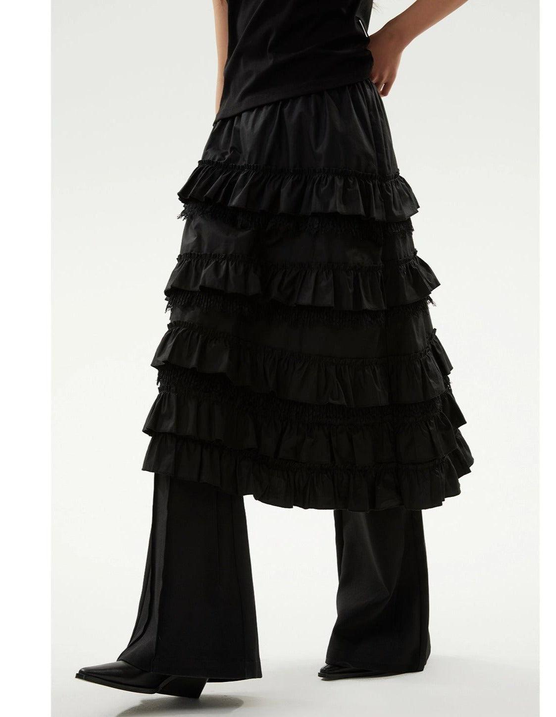 Ruffle Detail Long Skirt - chiclara