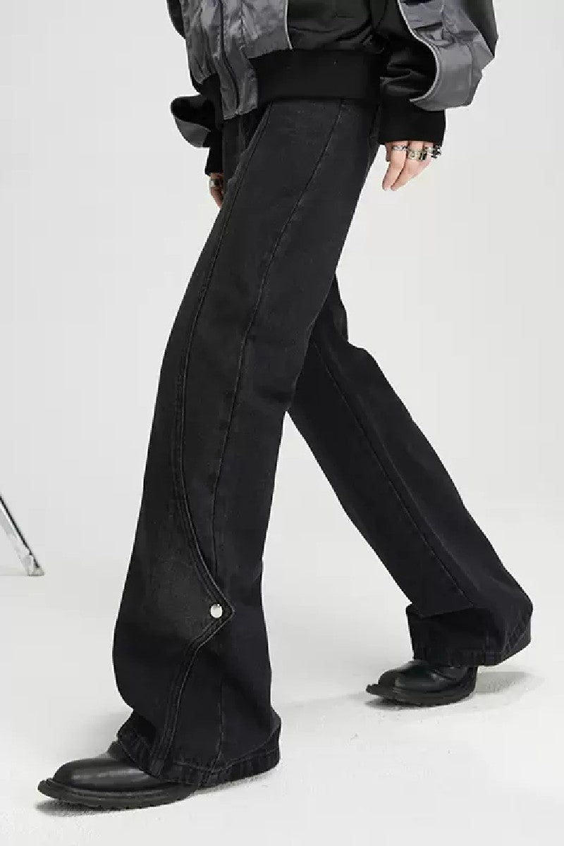 Throwback Retro Straight Flared Jeans - chiclara