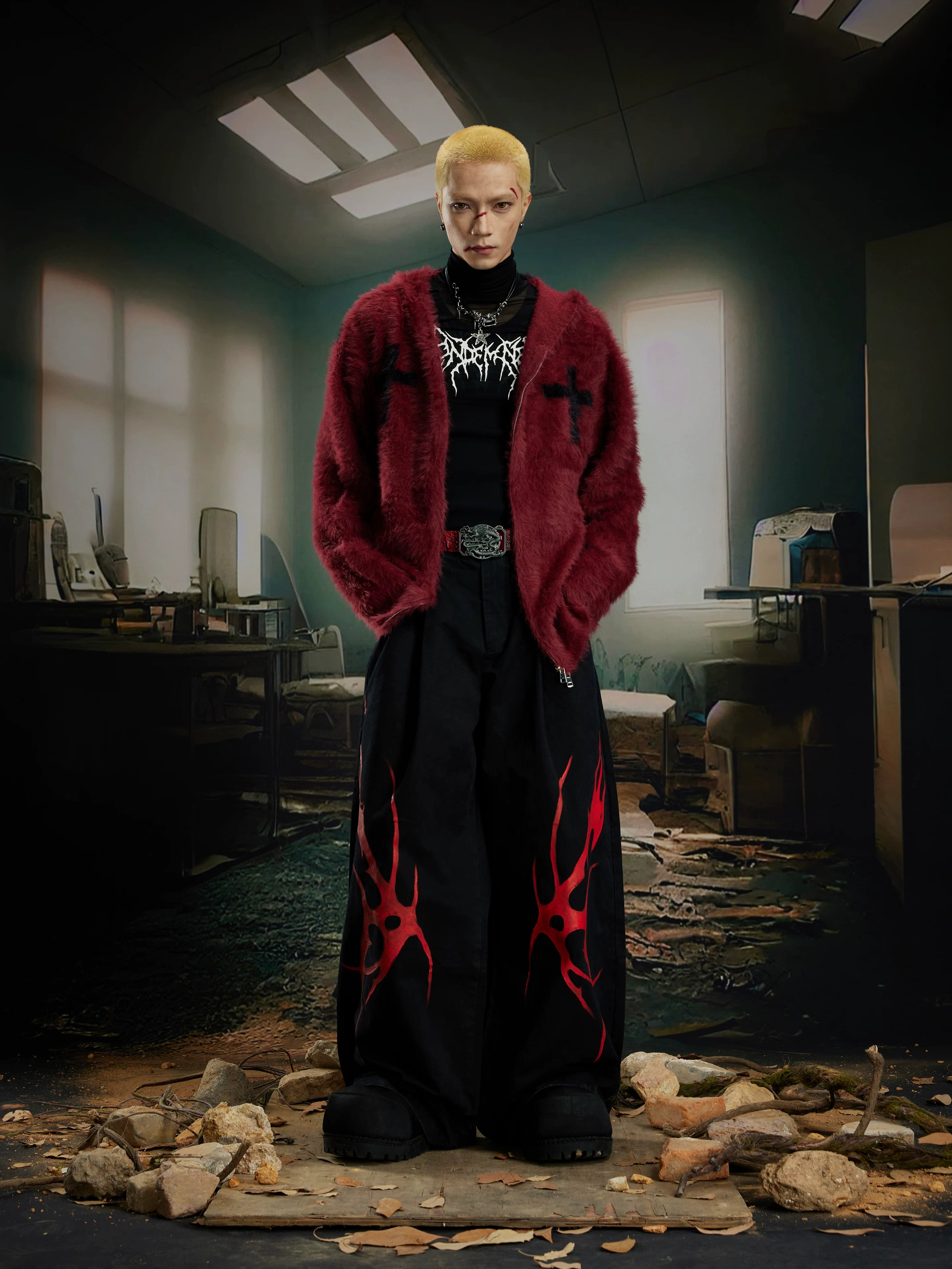 Crucifix Plush Relic Zip Hoodie