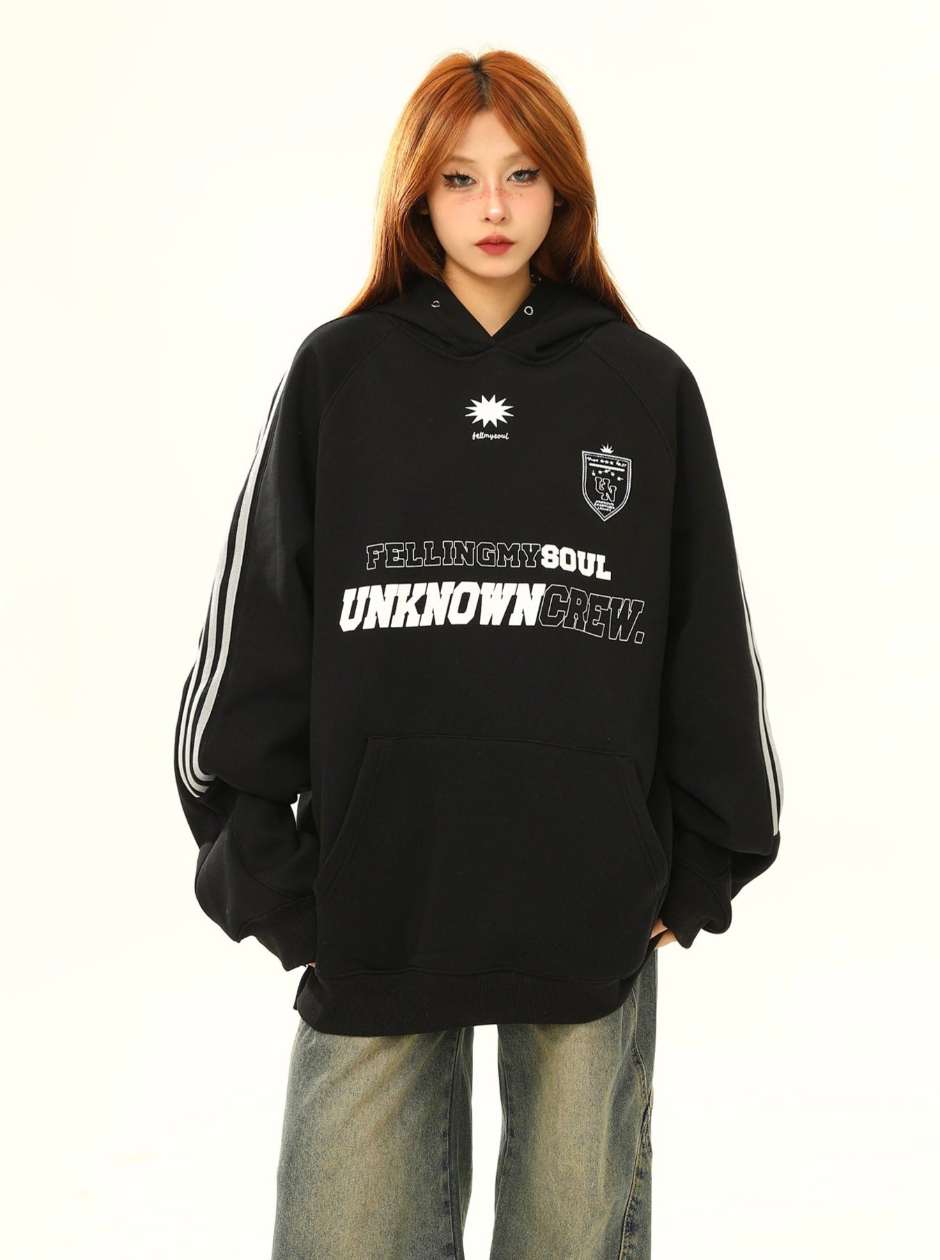 Athletic-Style Graphic Hooded Jacket