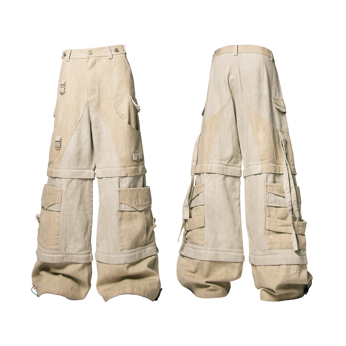 Convertible Panel Cargo Wide Leg Pants