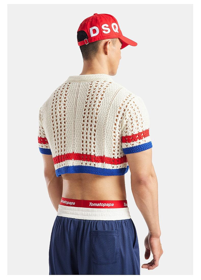 Retro Crochet Crop Polo - chiclara