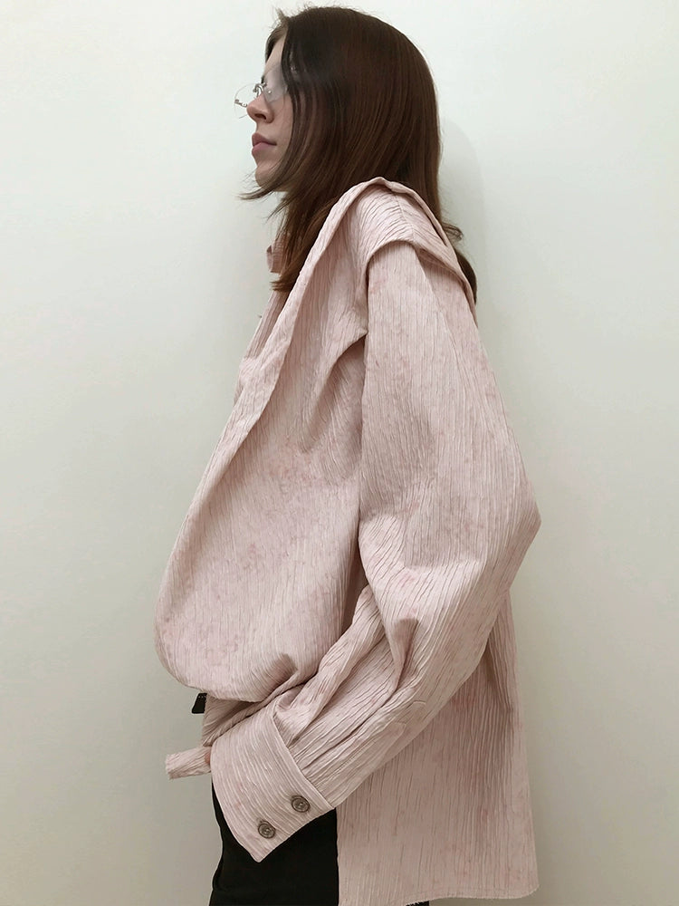 Oversized High-Neck Blouse