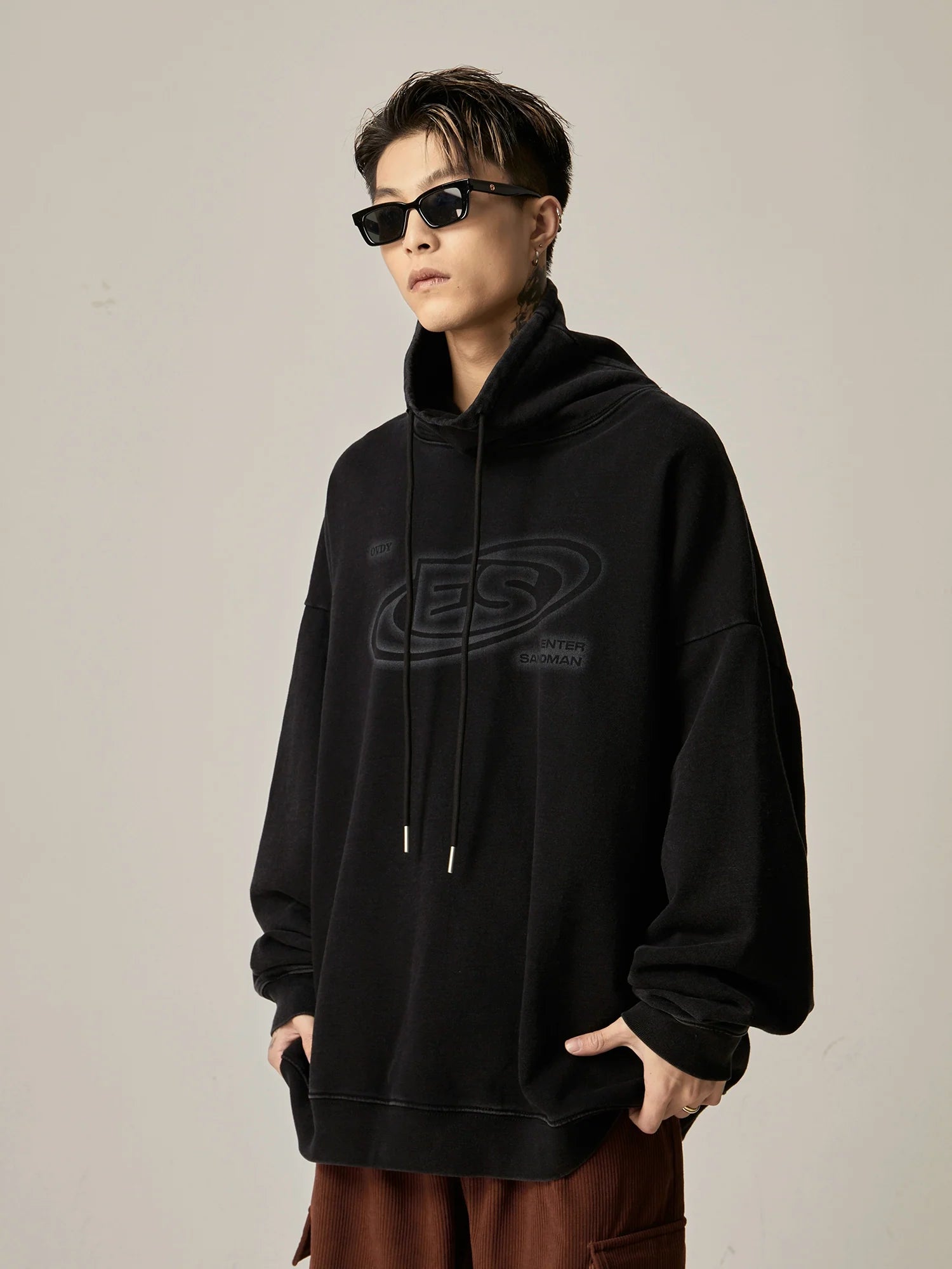 Oversized Logo Turtleneck Sweatshirt