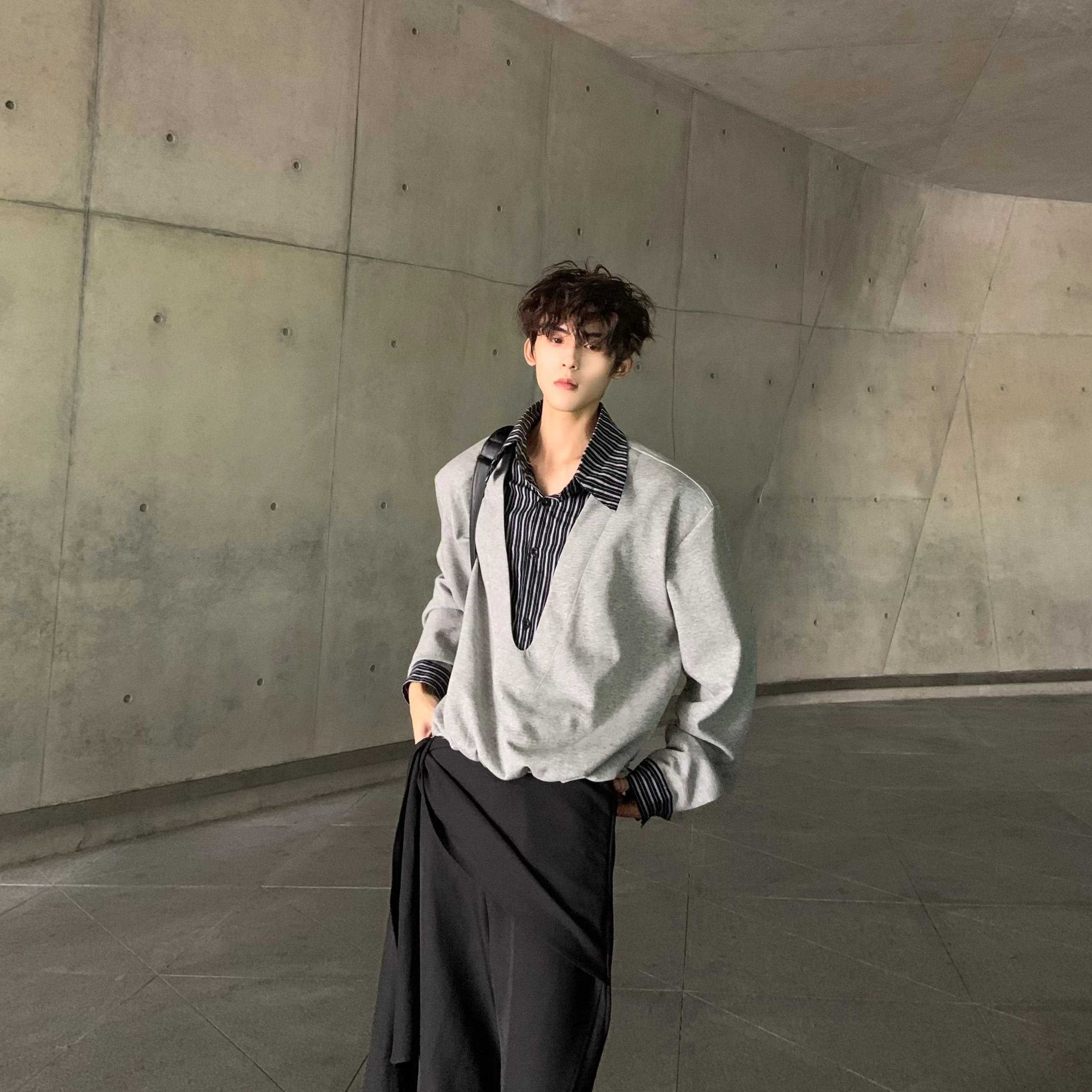 Slate Layered V-Neck Sweater