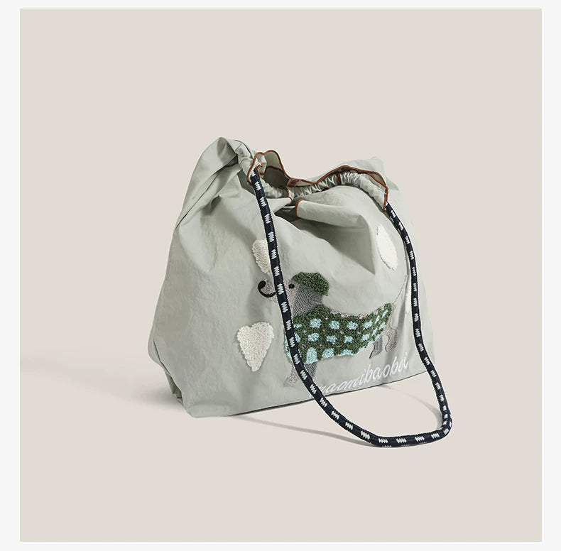 Cloudy Dachshund Sling Tote