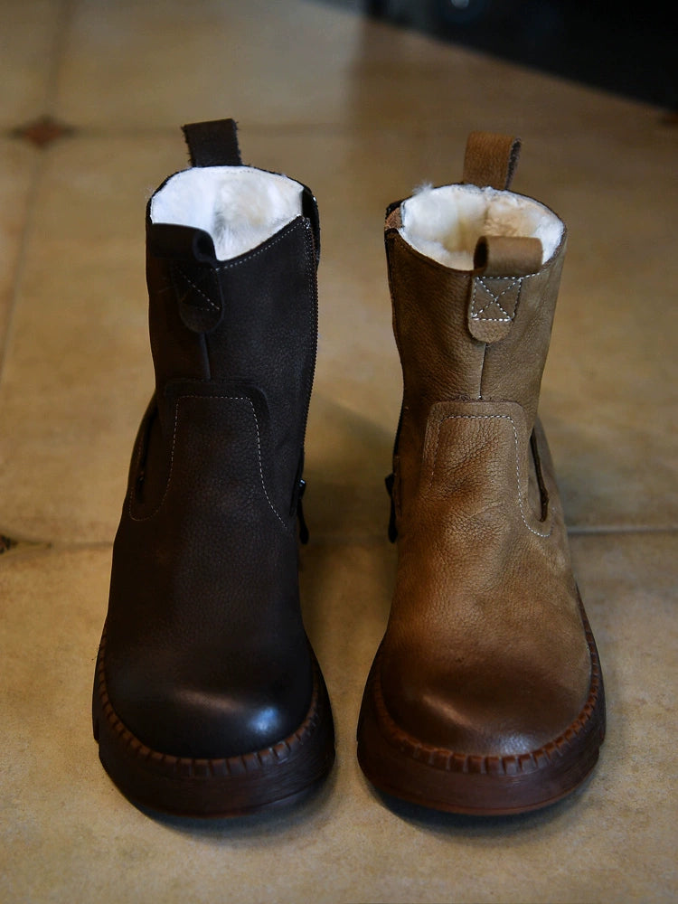 Fur Lined Brown Winter Boots