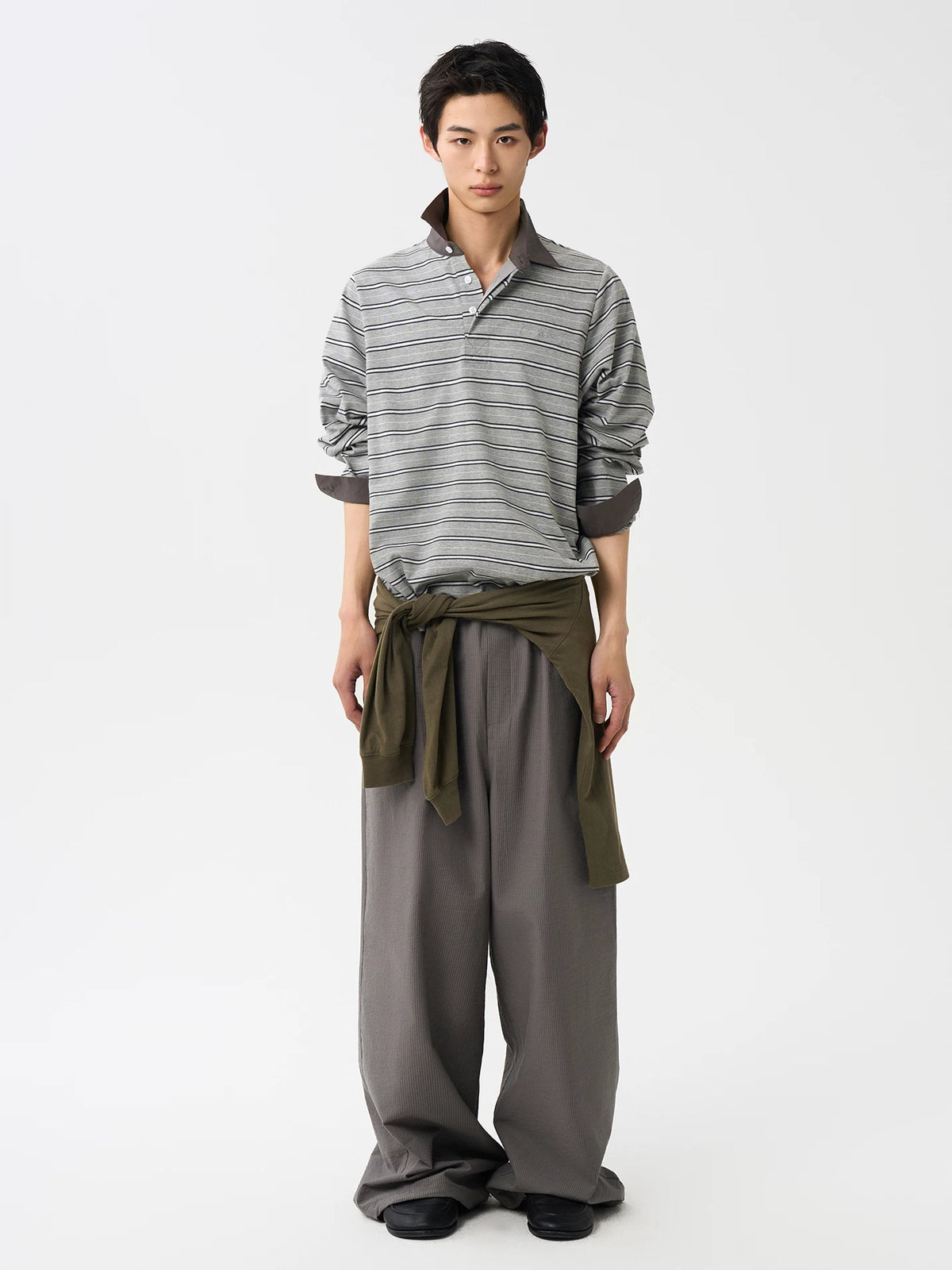 Ashbourne Striped Long-Sleeve Polo