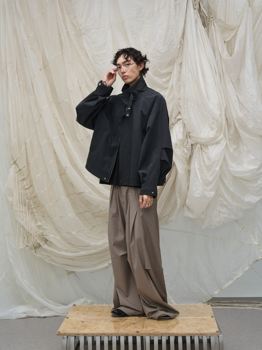 High Collar Oversized Bomber Jacket