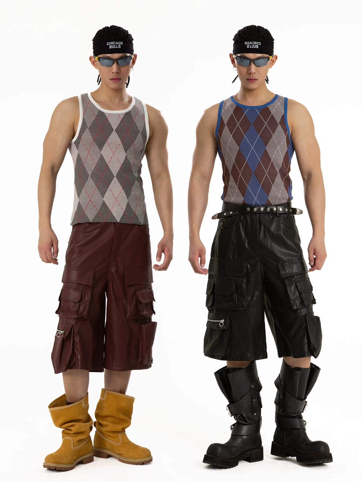 Retro Fairway Argyle Knit Tank Top