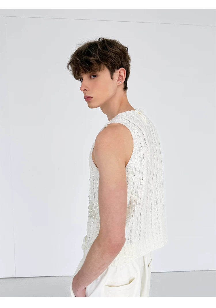 Ivory Pearl Tides Knit Tank