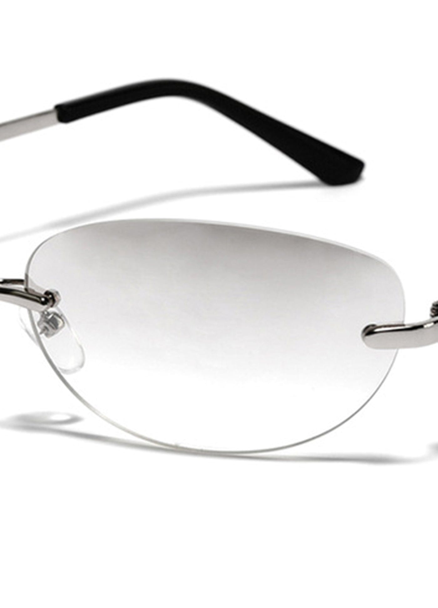 Randlose ovale modische Sonnenbrille aus Metall